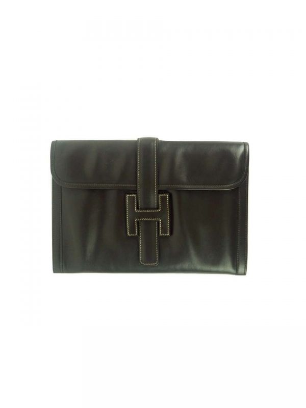 Bag HERMES Jige PM Chocolate Box Leather Vintage