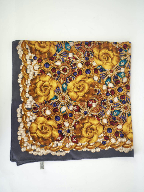 Scarf CHANEL Multicolor Camellia Silk Vintage - Image 5