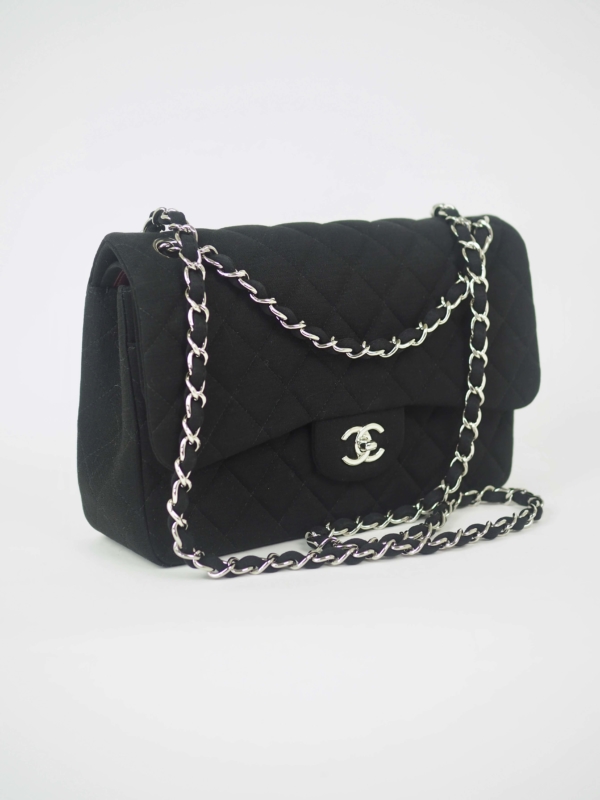 Bag CHANEL Timeless Jumbo Black Jersey SHW - Image 12