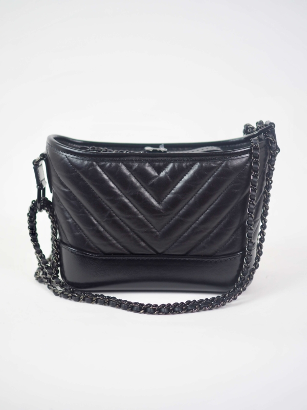 Chanel-Gabrielle-So-Black-small-hobo-bag-in-black-chevron-aged-calfskin-New