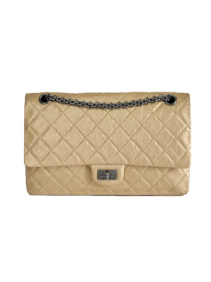 Chanel Reissue 226 light gold aged calfskin with ruthenium hardware authentic