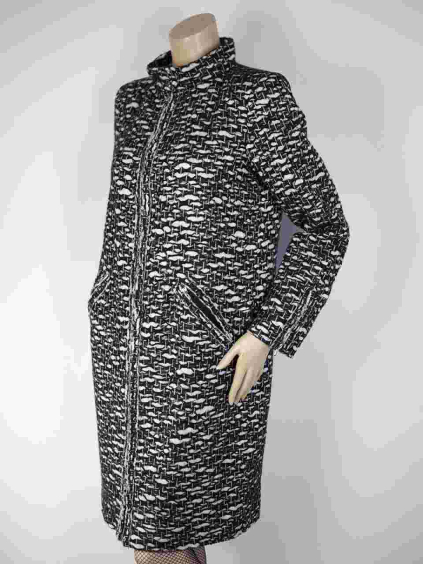 Coat CHANEL Black-White Tweed Size XL - Image 4