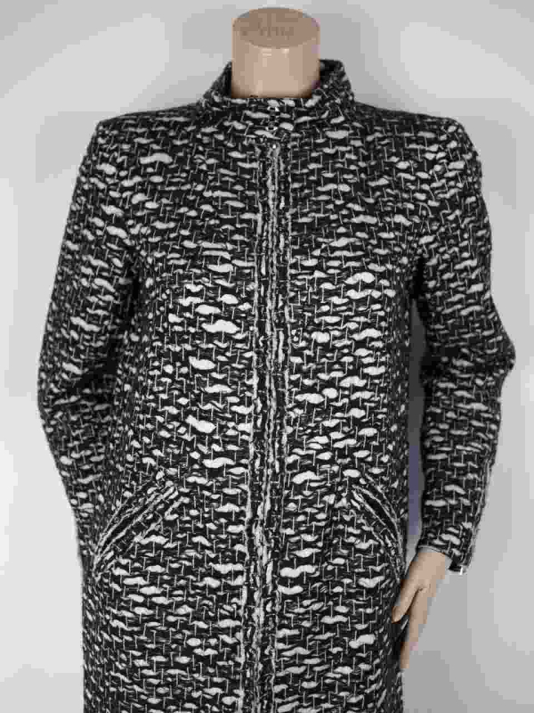 Coat CHANEL Black-White Tweed Size XL - Image 3