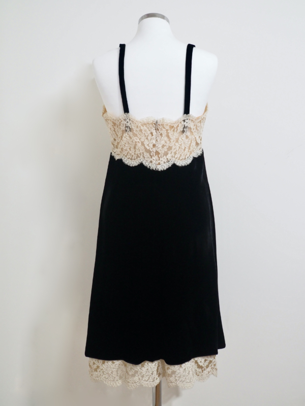 Dress VALENTINO Black Velvet Lace Size L - Image 2