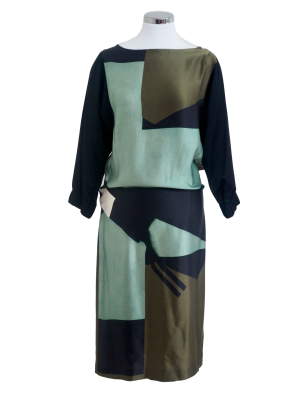 Dries van noten green silk dress