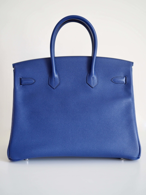 Bag HERMES Birkin 35 Bleu Saphir Taurillon Novillo Double PHW - Image 4