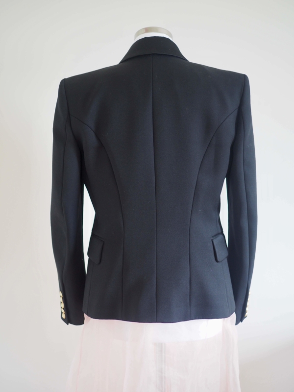 Balmain-Paris-black-wool-double-breasted-blazer-gold-tone-buttons