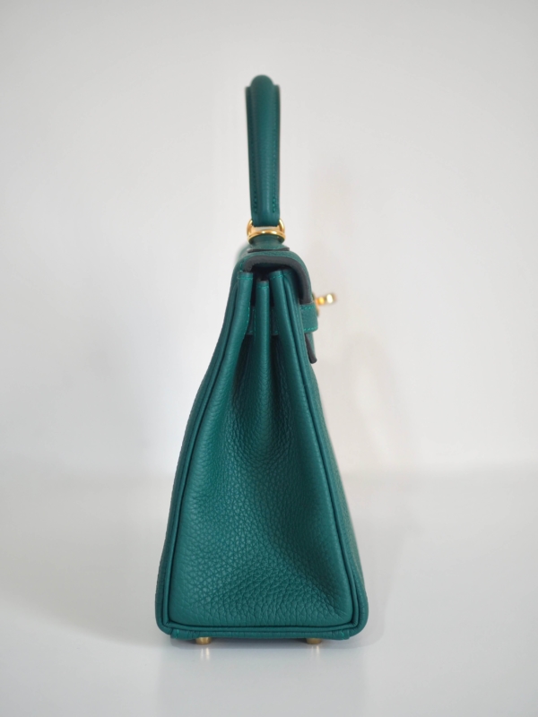 Bag HERMES Kelly 25 Togo Malachite Gold Hardware - Image 3