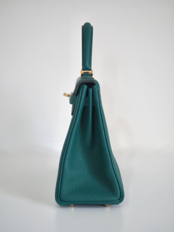 Bag HERMES Kelly 25 Togo Malachite Gold Hardware - Image 5