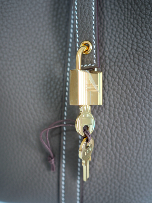 Bag HERMES Picotin Lock 18 Clemence Etoupe GHW - Image 7