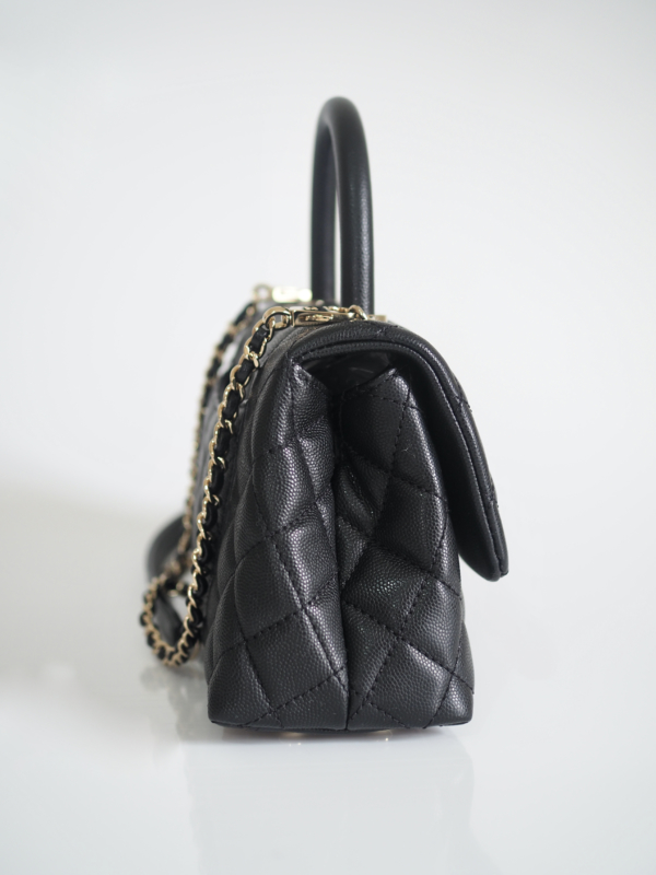 Bag CHANEL Coco Handle Small Black Caviar LGHW - Image 4