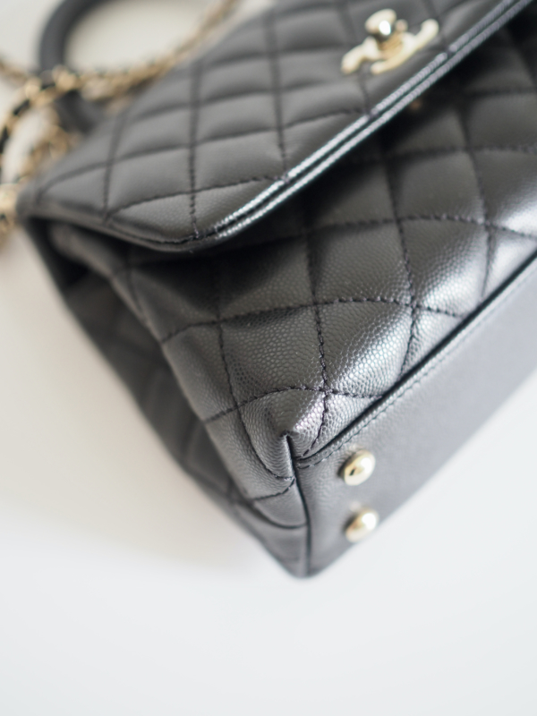 Bag CHANEL Coco Handle Small Black Caviar LGHW - Image 7