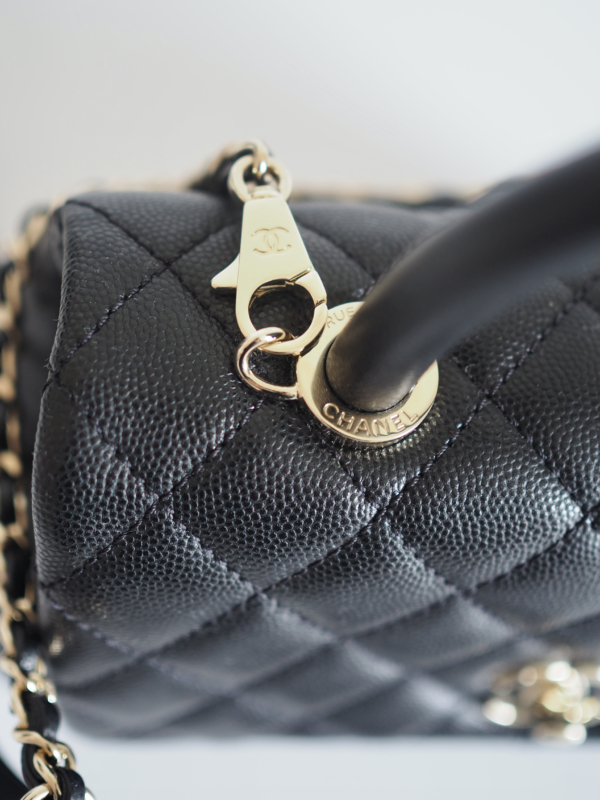 Bag CHANEL Coco Handle Small Black Caviar LGHW - Image 12