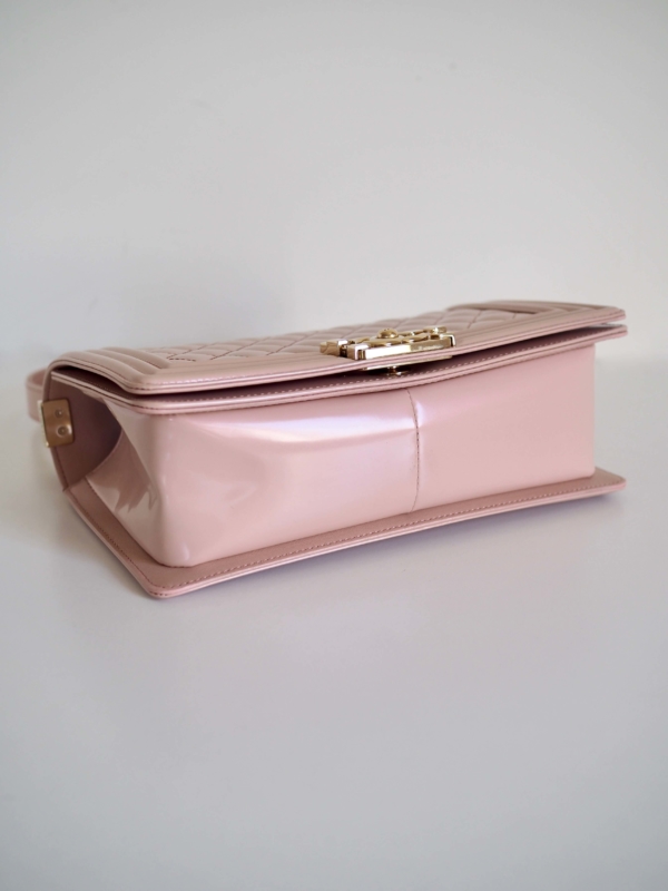 Bag CHANEL Boy Medium Pink Iridescent Calfskin GHW - Image 5