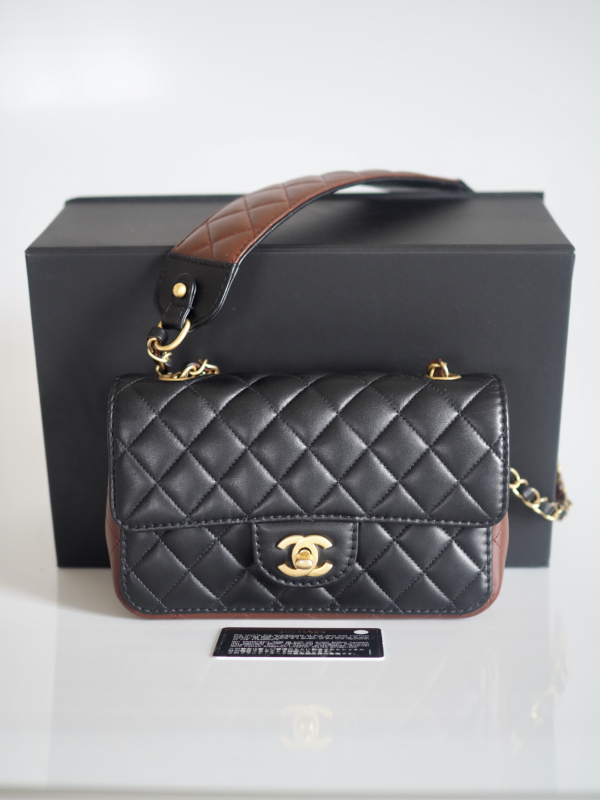 Bag CHANEL Rumway Mini Rectangular Two-tone Lambskin GHW - Image 15