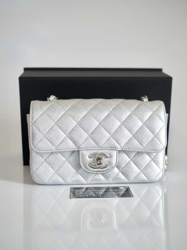 Bag CHANEL Timeless Mini Rectangular Silver SHW - Image 15