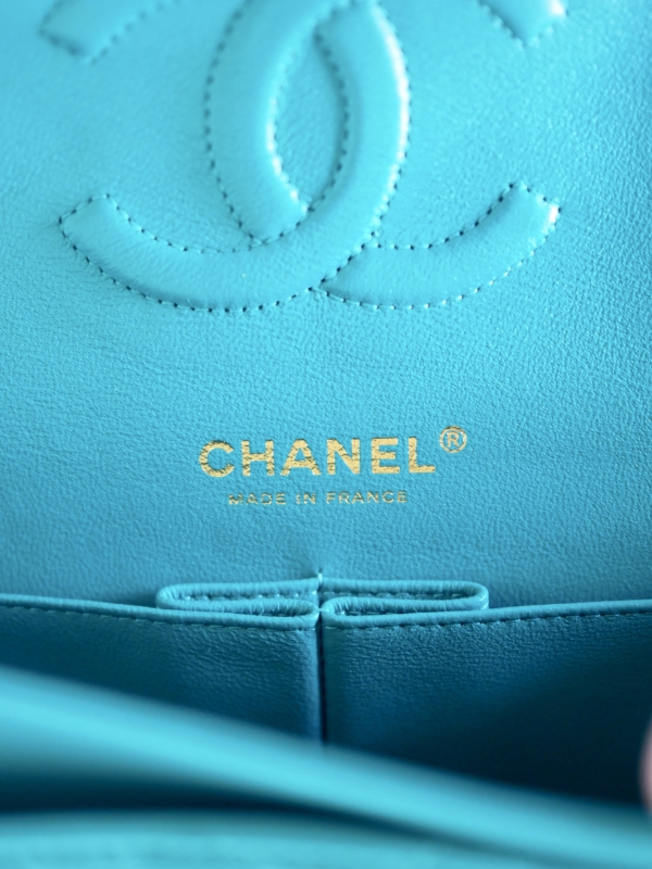 Bag CHANEL Timeless Medium Turquoise Lambskin GHW - Image 11