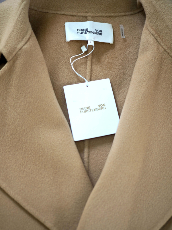 Coat DIANE VON FURSTENBERG Camel Wool Size L - Image 4