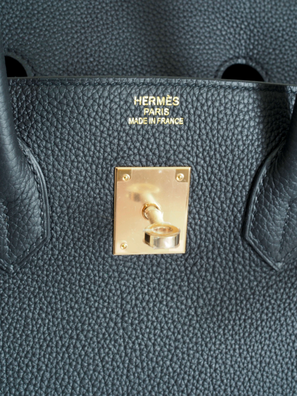 Bag HERMES Birkin 35 Noir Togo Rose Gold Hardware - Image 12