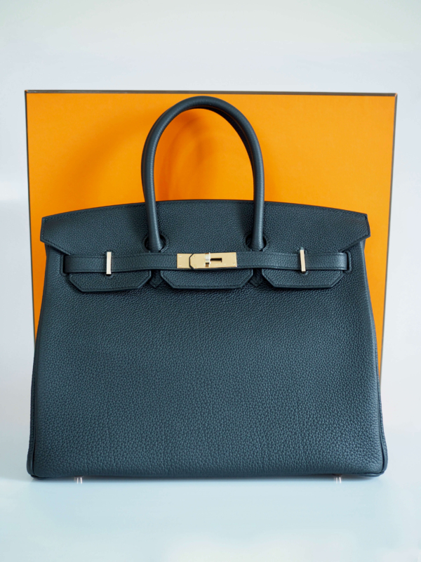 Bag HERMES Birkin 35 Noir Togo Rose Gold Hardware - Image 14