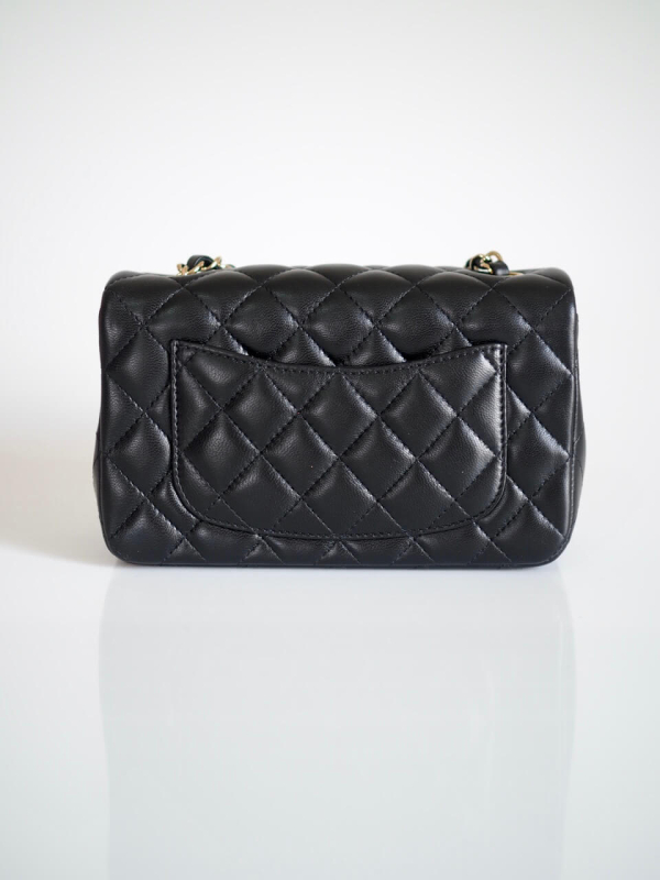 Bag CHANEL Mini Rectangular Black Lambskin GHW - Image 4