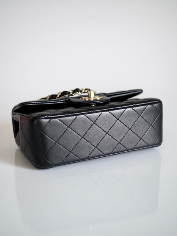 Bag CHANEL Mini Rectangular Black Lambskin GHW - Image 6