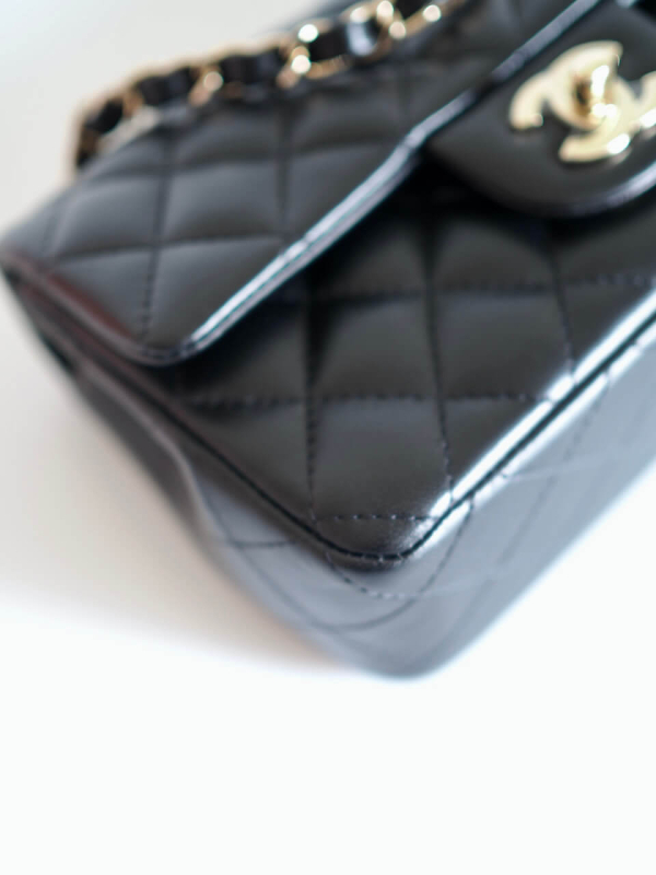 Bag CHANEL Mini Rectangular Black Lambskin GHW - Image 8