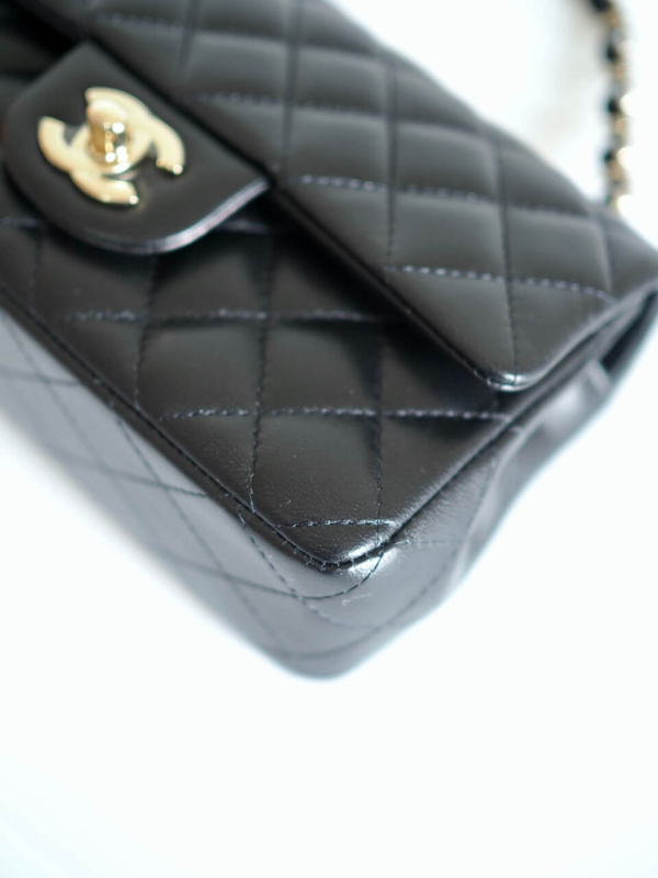 Bag CHANEL Mini Rectangular Black Lambskin GHW - Image 9