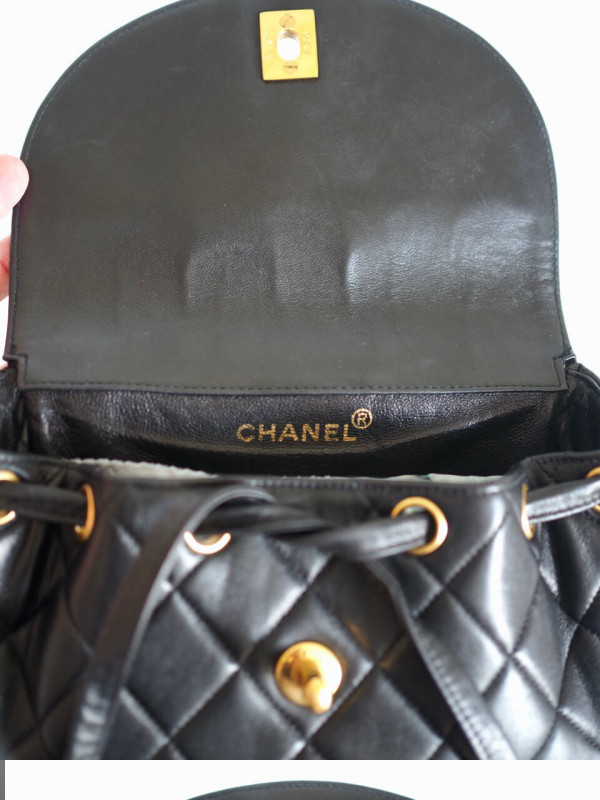 Bag CHANEL Vintage Backpack Black Lambskin GHW - Image 12