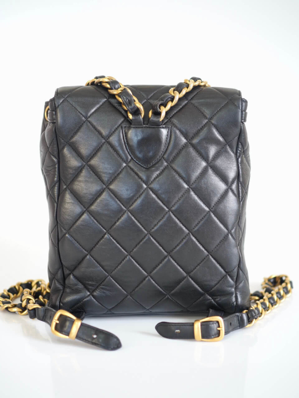 Bag CHANEL Vintage Backpack Black Lambskin GHW - Image 3