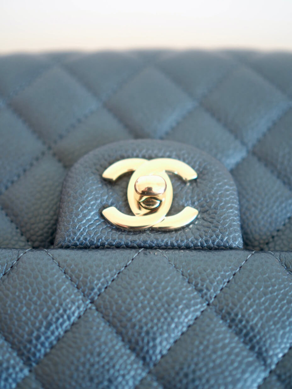 Bag CHANEL Classic Large Clutch Blue Grained Calfskin GHW - Image 7