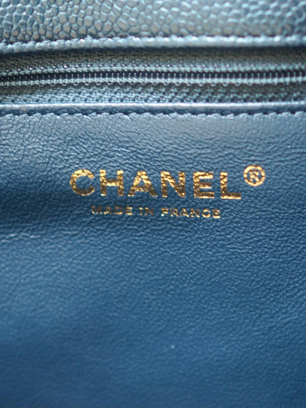 Bag CHANEL Classic Large Clutch Blue Grained Calfskin GHW - Image 9