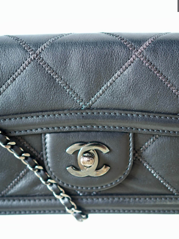 Bag CHANEL Stitched Mini Flap Black Calfskin SHW - Image 9