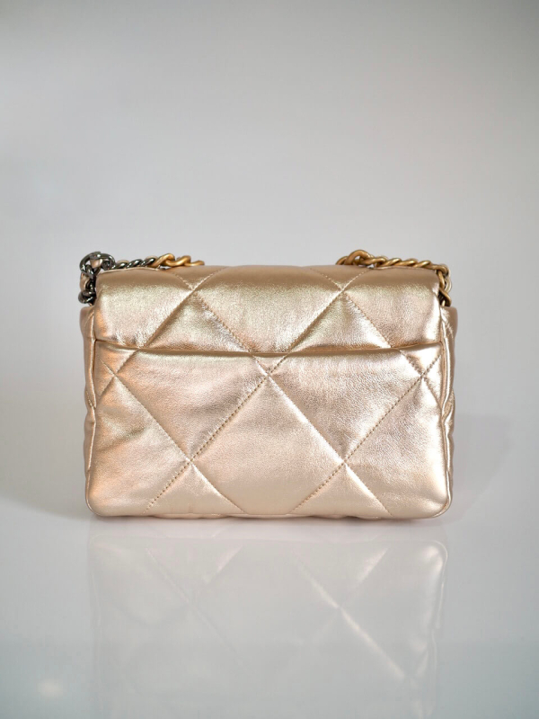 Bag CHANEL 19 Small Gold Lambskin GRHW - Image 3