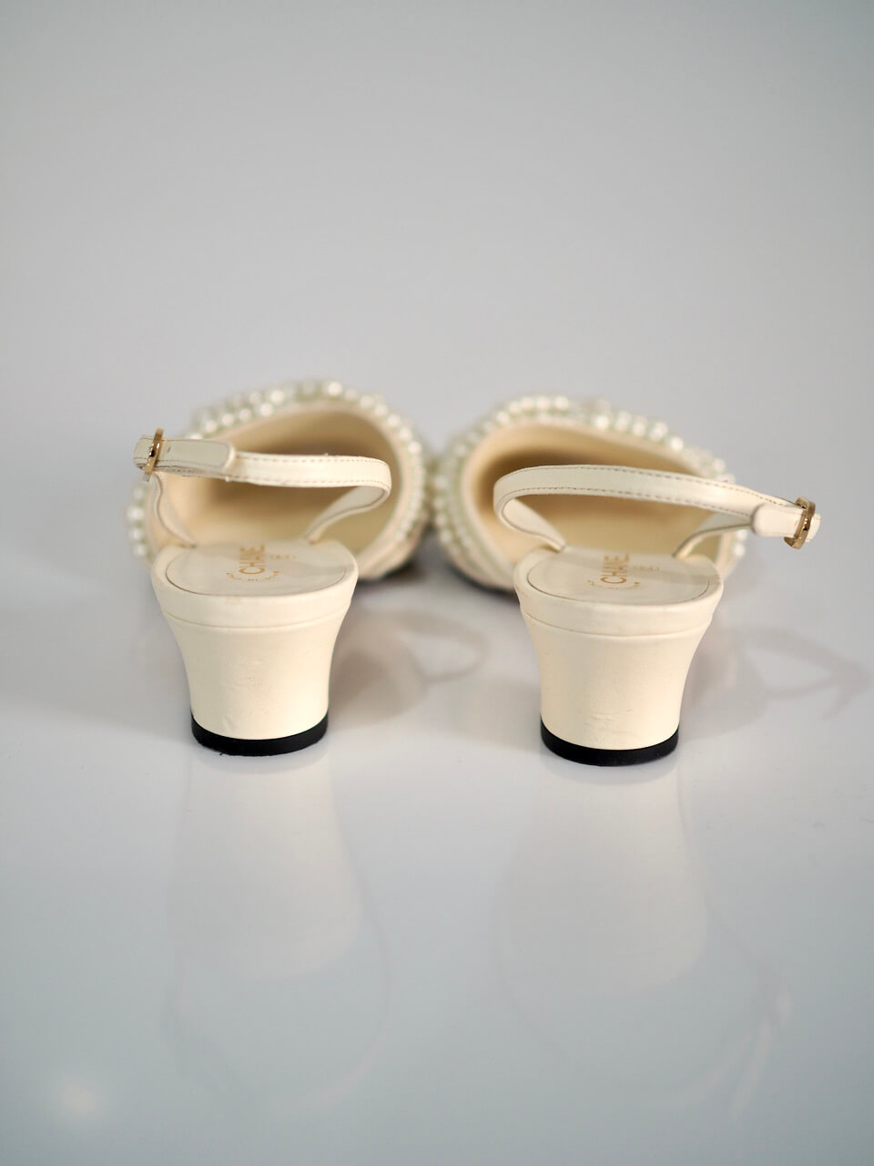 Vintage Chanel Beige Pumps with Pearls Selected by The Curatorial