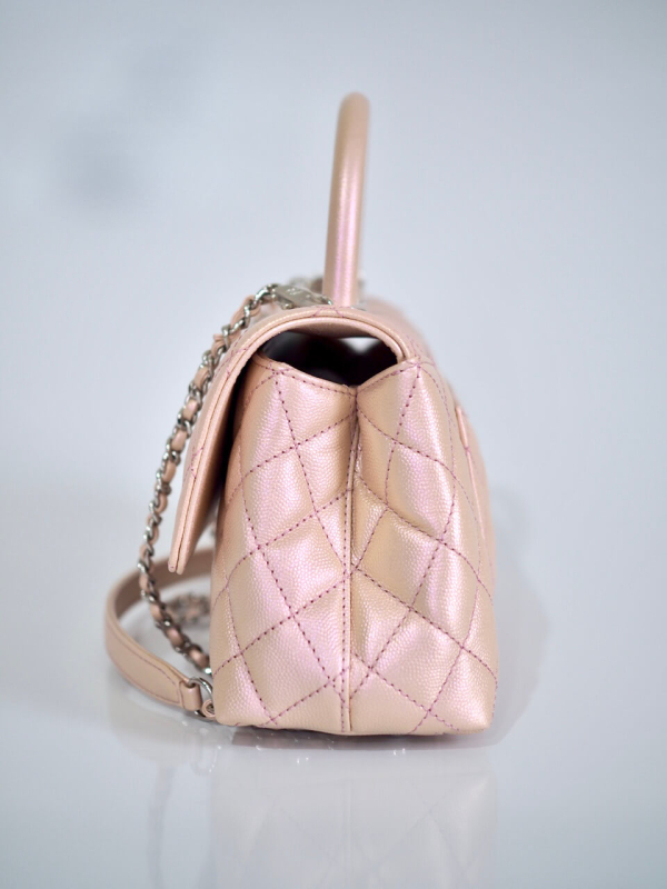 Bag CHANEL Coco Handle Small Pink Caviar SHW - Image 4