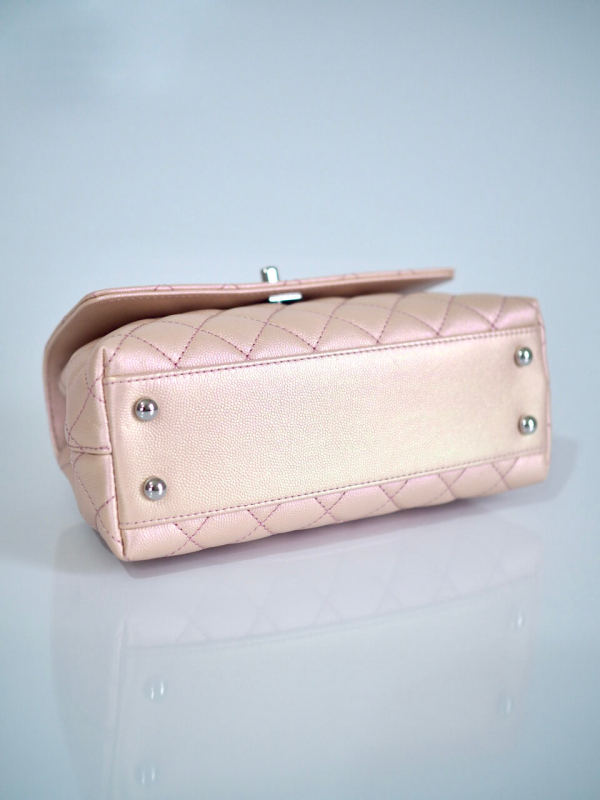 Bag CHANEL Coco Handle Small Pink Caviar SHW - Image 7