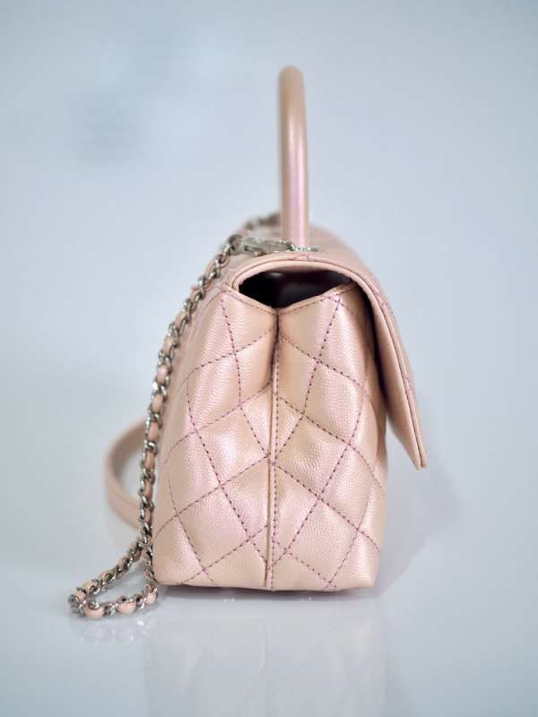 Bag CHANEL Coco Handle Small Pink Caviar SHW - Image 6