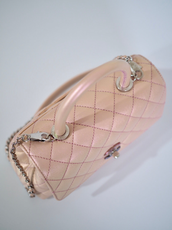 Bag CHANEL Coco Handle Small Pink Caviar SHW - Image 15