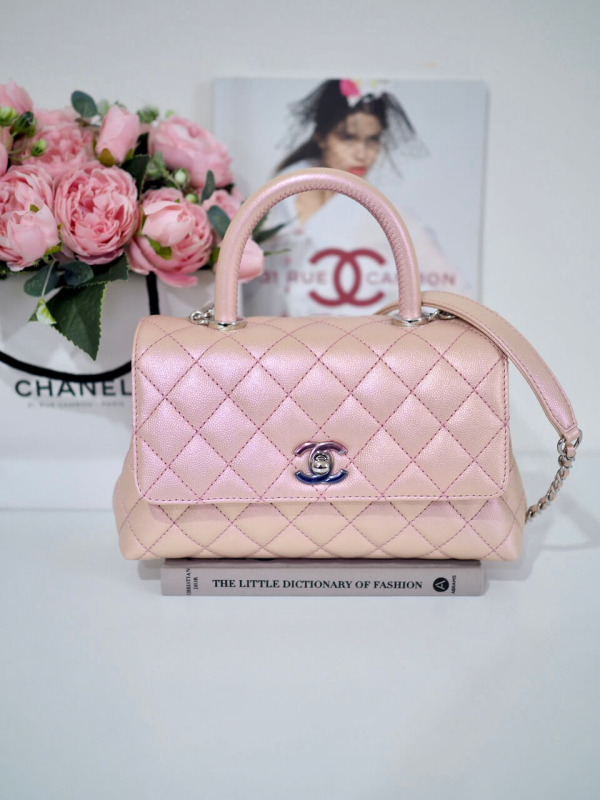 Bag CHANEL Coco Handle Small Pink Caviar SHW - Image 2