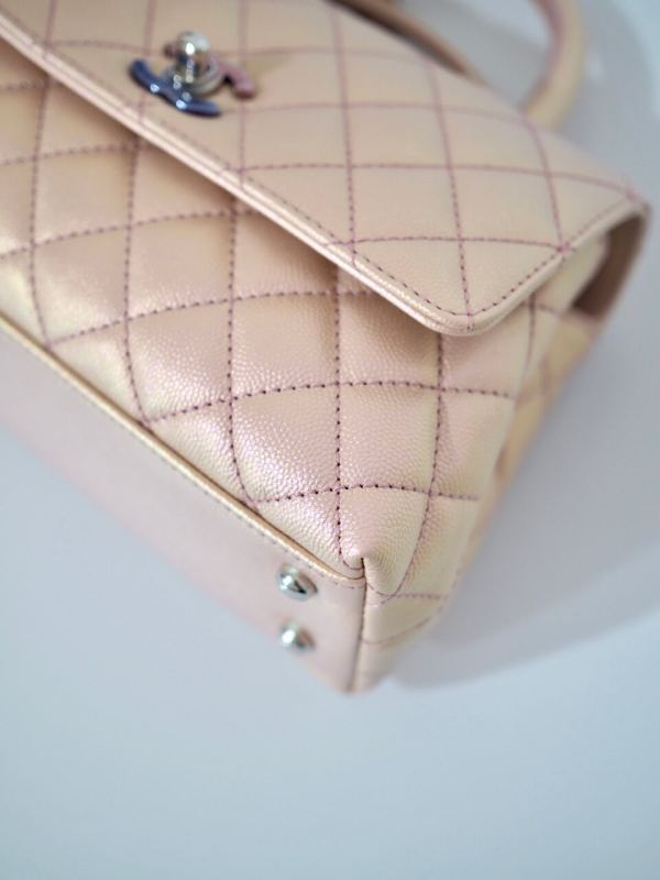 Bag CHANEL Coco Handle Small Pink Caviar SHW - Image 9