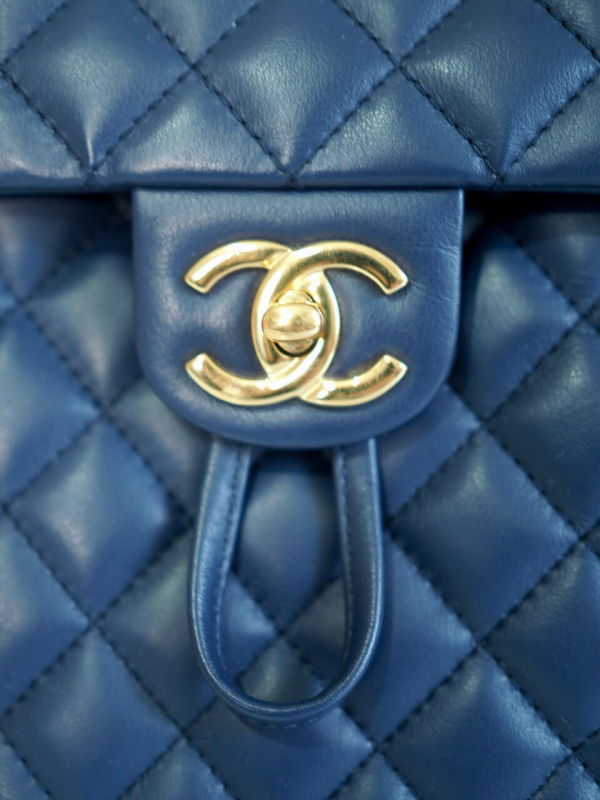 Chanel-Urban-spirit-backpack-blue-quilted-lambskin-gold-hardware-authentic 1