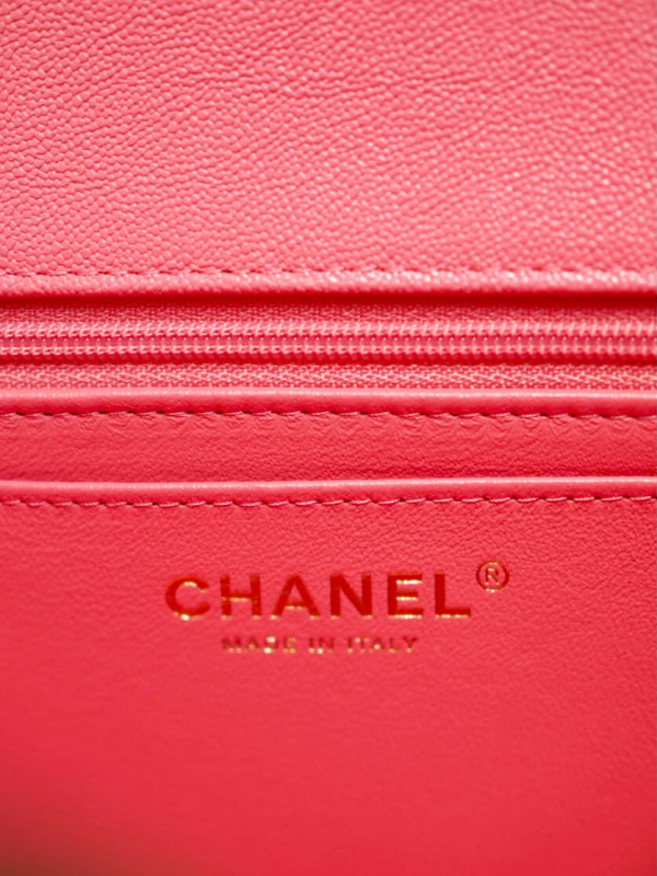 Bag CHANEL Handle Mini Rectangular Pink Calfskin GHW - Image 9