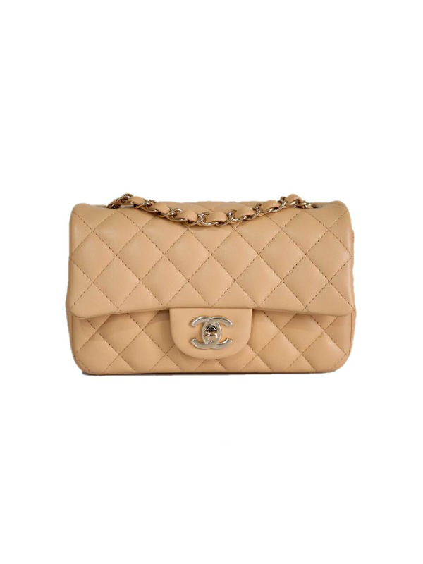 Chanel-22C-Classic-mini-rectangular-beige-lambskin-gold-hardware