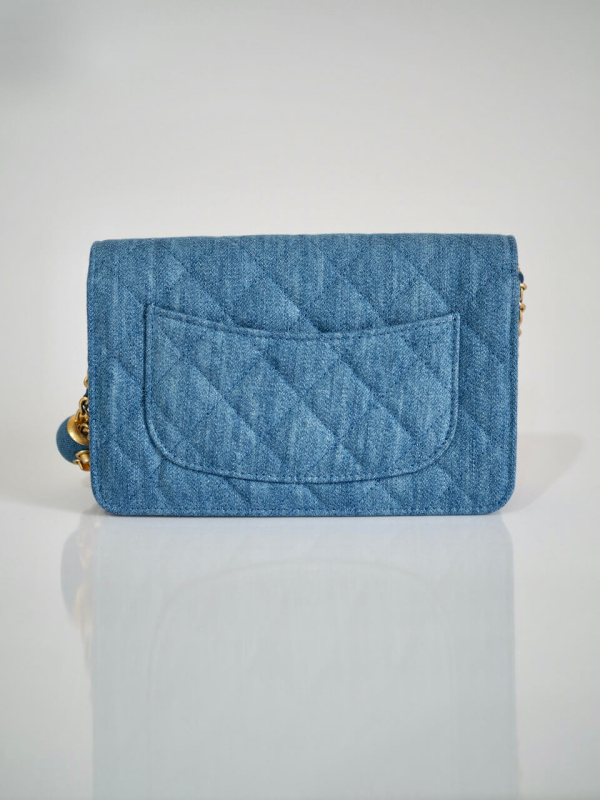 Bag CHANEL WOC Pearl Crush Blue Denim GHW - Image 3