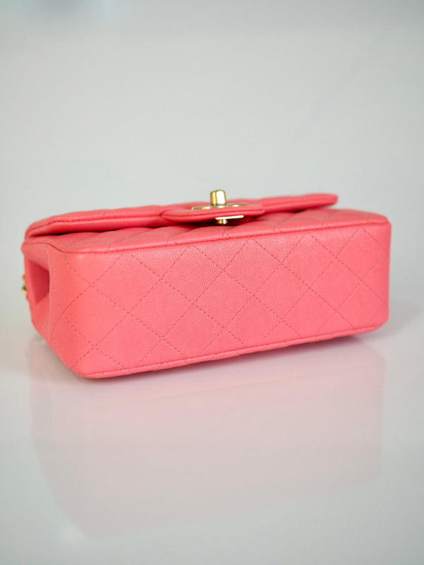 Bag CHANEL Handle Mini Rectangular Pink Calfskin GHW - Image 4