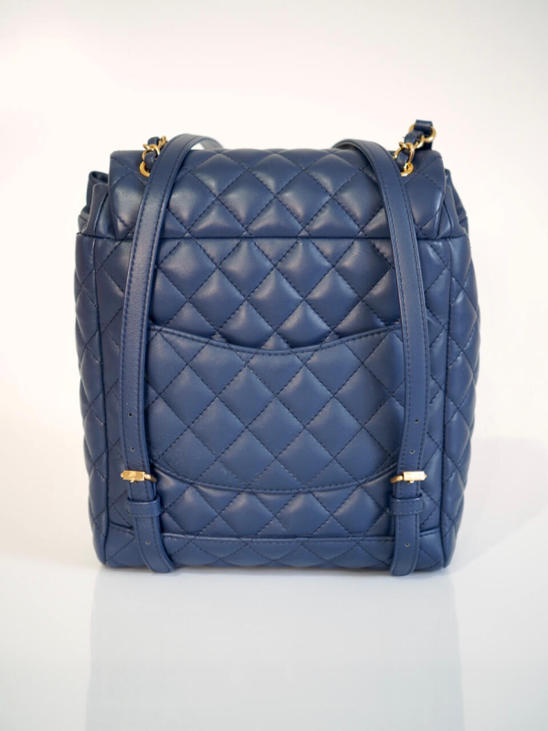 Backpack CHANEL Urban Spirit Blue Lambskin GHW - Image 3