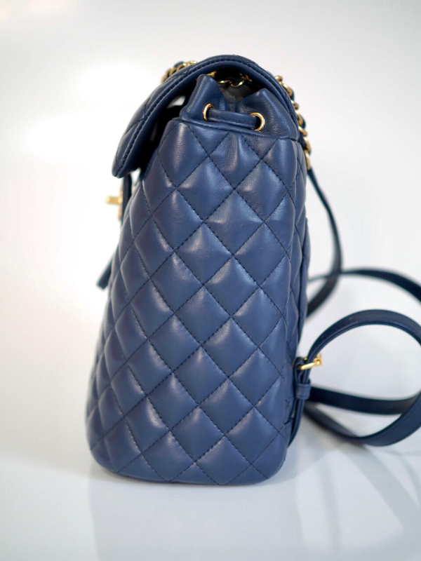 Backpack CHANEL Urban Spirit Blue Lambskin GHW - Image 6