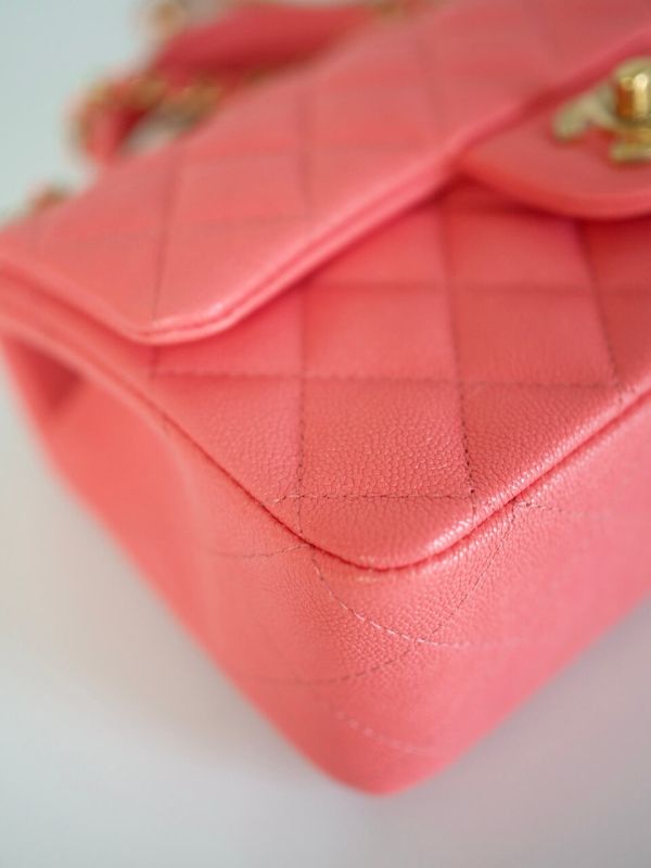 Bag CHANEL Handle Mini Rectangular Pink Calfskin GHW - Image 7