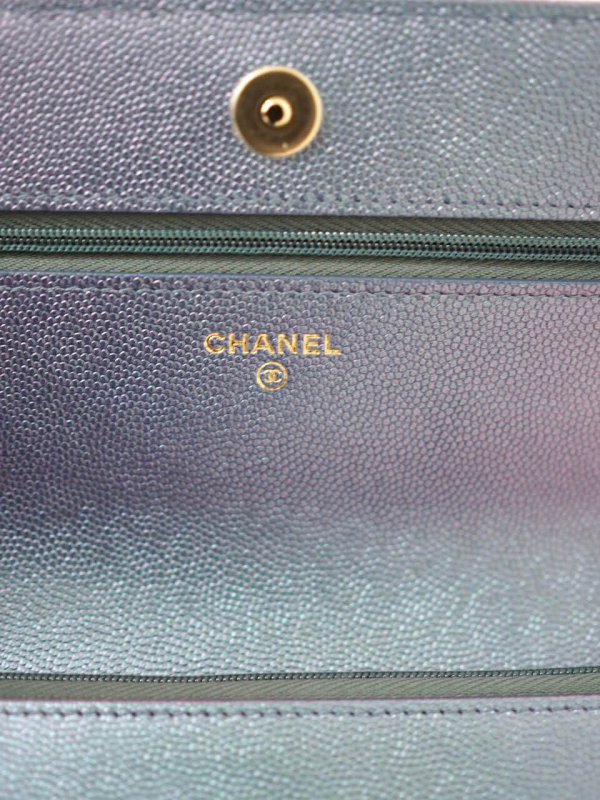 Bag CHANEL WOC Blue Grained Calfskin GHW - Image 12